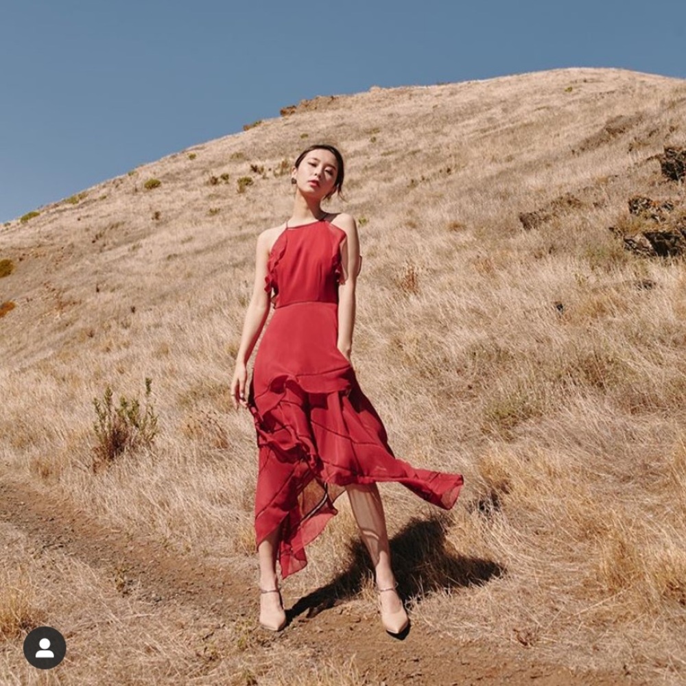 Keepsake Wine Red Dress